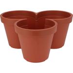 Blumentopf mit 3 Fächern, Terracotta, Ø 44 cm – Praktische Pflanzschale, 3-ge...