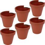 6er-Set Fallrohr-Blumentopf Ø 23 cm-Regenrohrtopf rund terracotta-Ideal für B...