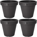 4er-Set Blumentopf Rund Anthrazit - Pflanztopf für Innen- & Aussenbereich - Ø...