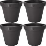 4er-Set Blumentopf Rund anthrazit - Innen- & Aussenbereich - 100% recycelter ...