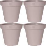 4er-Set Blumentopf rund braun-grau - 100% recycelbarer Kunststoff Ø 20 cm - I...