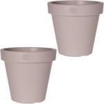 2er-Set Blumentopf rund braun-grau - Pflanztopf aus 100% recycelbarem Kunstst...