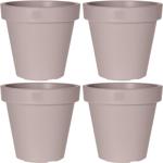 4er-Set Blumentopf rund Ø 25 cm braun-grau - 100% recycelbarer Kunststoff - I...