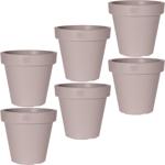 6er-Set Blumentopf rund braun-grau - Ø 25 cm - 100% recycelbarer Kunststoff -...