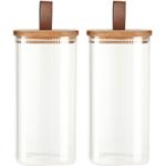 2er-Set Vorratsglas mit Akazienholzdeckel - 1500ml Borosilikatglas, luftdicht...