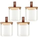 4er-Set Stilvolles Vorratsglas 750ml, Borosilikatglas, mit Akazienholz-Deckel...