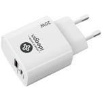 USB Ladegerät, weiss, 2 Ports, 1x USB-C und USB-A, 20 W, Power Delivery 3.0 f...