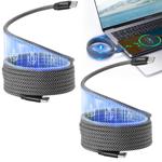 2er-Set USB-C Ladekabel 100W, 1m: Magnetische Aufrollfunktion, schnell & knot...