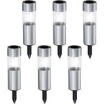 Elegante Solar-Wegeleuchte mit Erdspiess, 6er-Set, Ø 4,5 x H 15 cm, Gartenlam...