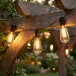 Solar-LED-Lichterkette mit 10 warmweissen LED Glühbirnen, 3,35 m, wetterfest,...