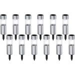 Elegante Solar-Wegeleuchte mit Erdspiess, 12er-Set, Ø 4,5 x H 15 cm, Gartenla...