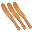 Buttermesser Olivenholz 3er-Set - Exklusives Streichmesser 17cm für Frühstück...