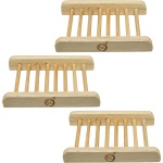 3er-Set Bambus-Seifenschale - Handgefertigt - Quer-Streben - Hygienisch - Für...