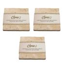 Travertin Seifenablage 3er-Set - Naturstein handgefertigt, unbehandelt, light...