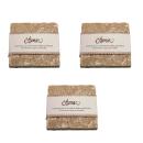 3er-Set Seifenablage aus Travertin - quadratisch, kräftig-braun, 10x10 cm - H...