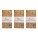 3er-Set Seifenablage aus Travertin rechteckig - gold-gelb Naturstein handgefe...