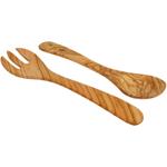 Salatbesteck Olivenholz 30cm - Handgefertigt, bruchsicher & langlebig - Klass...