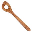 Olivenholz Lochkelle mit Spitze - Klassischer Küchenhelfer 30cm - Handgeferti...