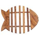 Olivenholz Untersetzer Fischform - Topfuntersetzer & Servierplatte handgefert...