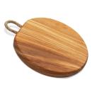 Rundes Olivenholzbrett mit Kordel – Servierbrett & Schneidebrett für Obst, Ge...