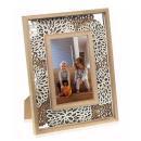 Fotorahmen mit filigranen Ornamenten - Holzfaserplatte, 10x15cm, braun-weiss ...