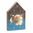Leuchtdekoration Haus-Form Elefant aus Holz - Beleuchteter Lichtkasten für ge...