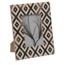 Fotorahmen Holz - Filigranes 3D-Muster, braun & weiss, 13x18cm - Mit Standfus...