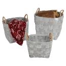 3er-Set Körbe Tannenholz whitewashed - Landhausstil Aufbewahrungskörbe mit 2 ...