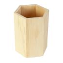 Stiftehalter Holz sechseckig - Natur Design, 10x8 cm - Kreativ gestaltbar für...
