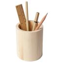 Runder Holz-Stiftehalter Natur - Nachhaltige Schreibtisch-Organisation - 10x8...