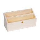 Briefhalter aus Holz - 2 Fächer & Serviettenhalter - 23x9x11 cm - Braun MDF -...