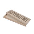 Edle Holz Stiftebox natur - Gelasertes Muster - Organizer für Stifte Kugelsch...