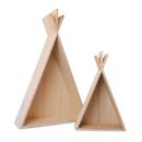 Holzregale Tipi-Form 2er-Set - Wanddeko Zelt für Flur Schlaf Kinder Wohnzimme...