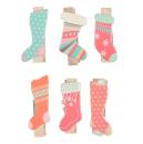 Klammern aus Holz - Weihnachtssocken Design - Bunte Mini Dekoklammern zum Bef...