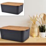 Aufbewahrungsbox mit Bambus-Deckel - Stilvolles Aufbewahren von Besteck & Küc...