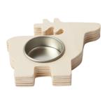 Kerzenhalter aus Holz - Rentier Design & natürliche Maserung - Handgefertigt ...