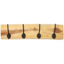 Garderobenleiste Teakholz Braun mit Naturrand - Rustikaler Look für Flur, Sch...