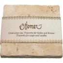 Seifenablage aus Travertin - quadratisch, handgefertigt, Naturstein aus Troja...