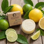 Festes Bio Shampoo - Zitrone & Limette - Palmölfrei, Vegan, Handgefertigt, 60...