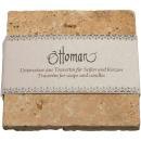 Seifenablage aus Travertin Naturstein - Gold-gelb, handgefertigt & unbehandel...