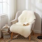 Echtes Schaffell 90x60 cm - Elfenbein - Besonders weich & flauschig - Luxuriö...