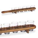 Schnapsbrett aus Holz - 6 Gläser inklusive - Praktischer Griff zum Servieren ...