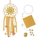 Traumfänger Komplett-Set zum Selbermachen - Bastelset mit Anleitung - Gelb, 6...