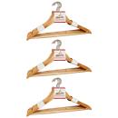 24 Holz Kleiderbügel mit Rockkerbe & Hosensteg - 3-in-1 Funktion für Hosen, R...