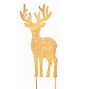 Gartenstecker Hirsch aus Metall - Goldener Beetstecker für Garten, Terrasse &...