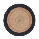 Runder Jute Teppich Schwarz-Beige – Modernes, nachhaltiges Bodendesign für st...