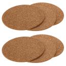 Kork Untersetzer 6er-Set - Rund, naturfarben & hitzebeständig für Töpfe, Pfan...