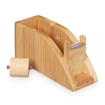 Tischabroller aus Bambus - Klebebandabroller für 25mm Klebestreifen mit Metal...
