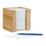 Zettelbox aus Bambus - Zettelkasten mit 900 Blatt weissem Papier - Nachhaltig...