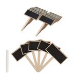 24er-Set Pflanzenschilder aus Holz mit Tafel & Kreide - Wiederverwendbar für ...